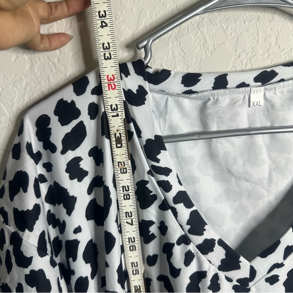 Maternity Top Short Sleeve Boutique Size 2-XL Leopard Print - Picture 7 of 8